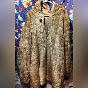 Woman Within Faux Fur reversible coat, size 3XL.